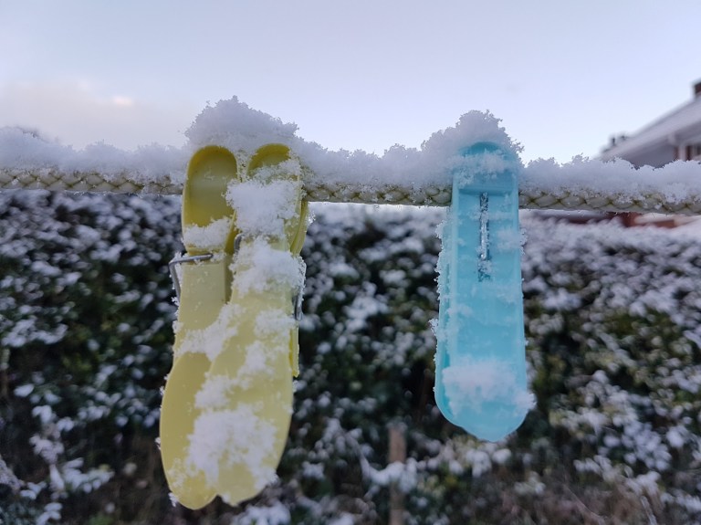 Snowy Clothes Pegs